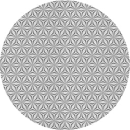 Round Patterned Gray Novelty Rug, pat3269