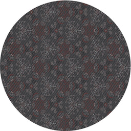 Round Patterned Gray Novelty Rug, pat3270