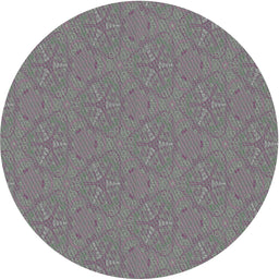 Round Machine Washable Transitional Dark Gray Rug, wshpat3271