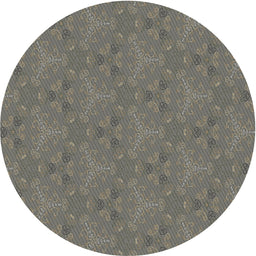 Round Patterned Charcoal Gray Novelty Rug, pat3273