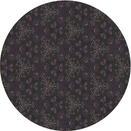 Round Patterned Black Novelty Rug, pat3275