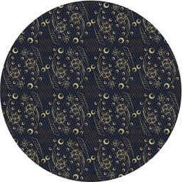 Round Patterned Black Novelty Rug, pat3277