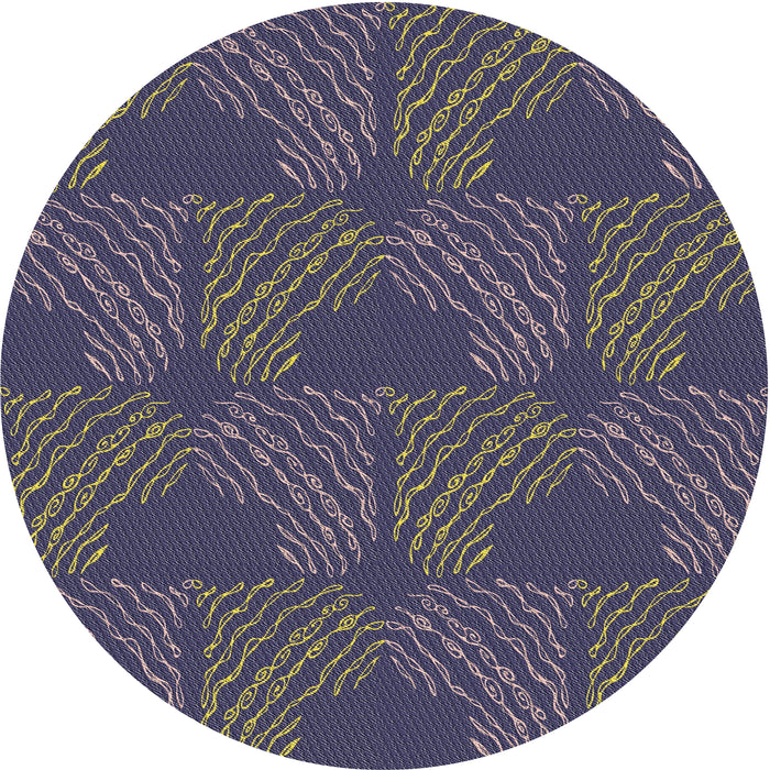 Round Machine Washable Transitional Silver Gray Rug, wshpat3280