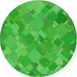 Round Patterned Neon Green Novelty Rug, pat3282