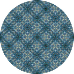 Round Patterned Koi Blue Novelty Rug, pat3283