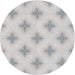 Round Machine Washable Transitional Off White Beige Rug, wshpat3284