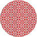 Round Patterned Red Novelty Rug, pat328