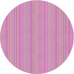 Round Machine Washable Transitional Magenta Pink Rug, wshpat3290