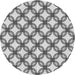 Round Machine Washable Transitional Platinum Gray Rug, wshpat3302