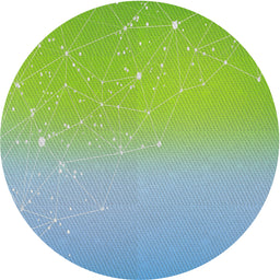 Round Machine Washable Transitional Sea Green Rug, wshpat3305