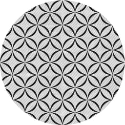 Round Machine Washable Transitional Gray Rug, wshpat3308
