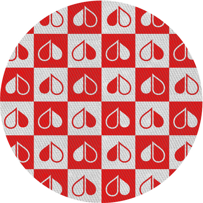 Round Patterned Red Novelty Rug, pat330