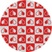 Round Patterned Red Novelty Rug, pat330