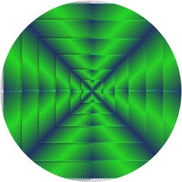 Round Machine Washable Transitional Neon Green Rug, wshpat3315