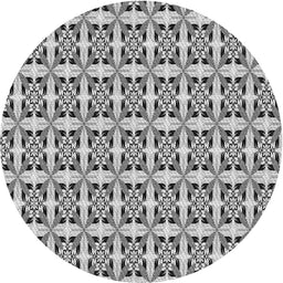 Round Patterned Gray Novelty Rug, pat3318