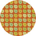 Round Patterned Red Novelty Rug, pat3319