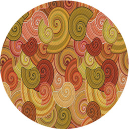 Round Machine Washable Transitional Mahogany Brown Rug, wshpat3320