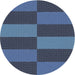 Round Patterned Blue Novelty Rug, pat3321