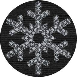 Round Machine Washable Transitional Black Rug, wshpat3325