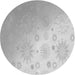 Round Patterned Gray Novelty Rug, pat3326