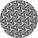 Round Patterned Charcoal Black Novelty Rug, pat3327