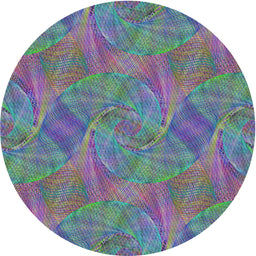 Round Patterned Purple Modern Rug, pat3335