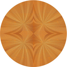 Round Machine Washable Transitional Dark Orange Rug, wshpat3338