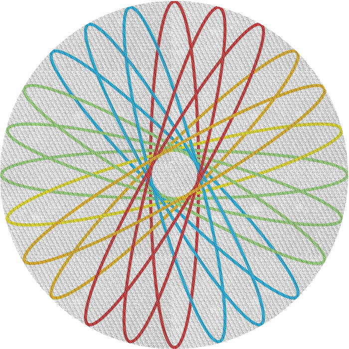 Round Patterned Green Novelty Rug, pat3340