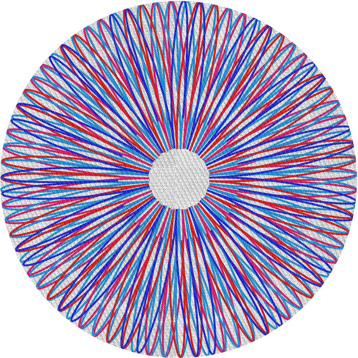 Round Patterned Blue Abstract Machine Washable Rug, wshpat3341