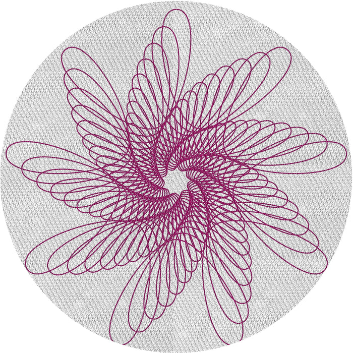 Round Patterned Off-White Novelty Rug, pat3343