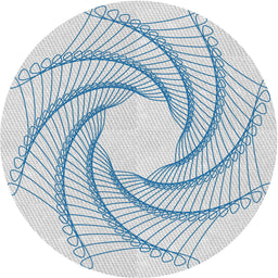 Round Machine Washable Transitional White Smoke Rug, wshpat3344