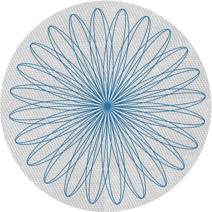 Round Patterned Off-White Novelty Rug, pat3345