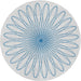 Round Patterned Off-White Novelty Rug, pat3345