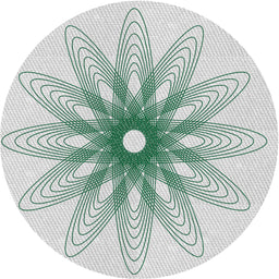 Round Patterned Sage Green Novelty Rug, pat3346