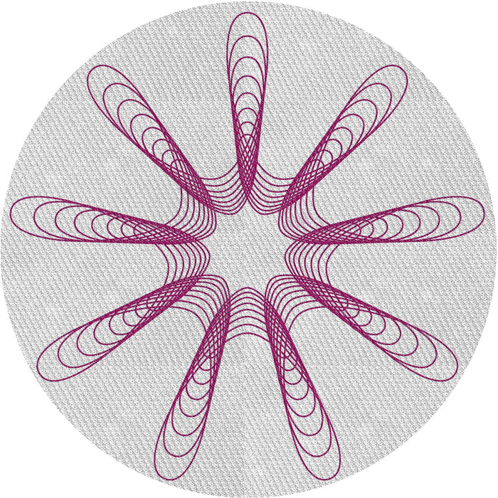 Round Patterned Off-White Novelty Rug, pat3347