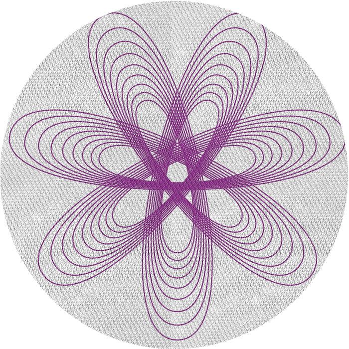 Round Machine Washable Transitional Lavender Purple Rug, wshpat3348