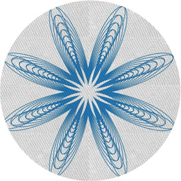 Round Patterned Water Blue Novelty Rug, pat3349