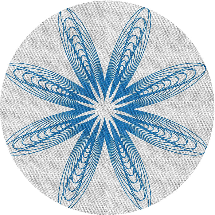 Round Patterned Water Blue Novelty Rug, pat3349