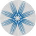 Round Patterned Water Blue Novelty Rug, pat3349