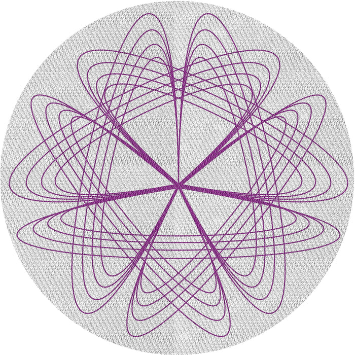 Round Patterned Lavender Purple Novelty Rug, pat3350