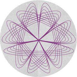 Round Machine Washable Transitional Lavender Purple Rug, wshpat3350