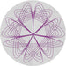 Round Machine Washable Transitional Lavender Purple Rug, wshpat3350
