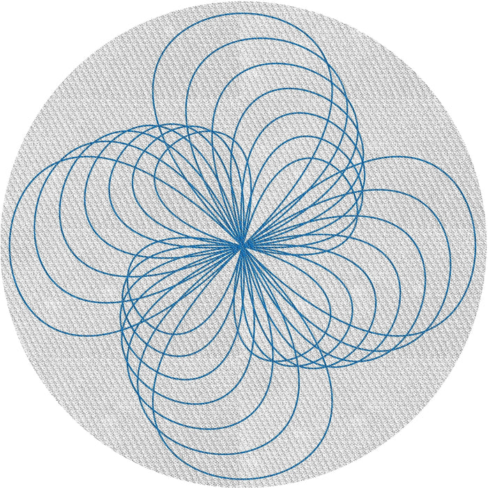 Round Patterned Off-White Abstract Machine Washable Rug, wshpat3352