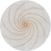 Round Patterned Off-White Novelty Rug, pat3355