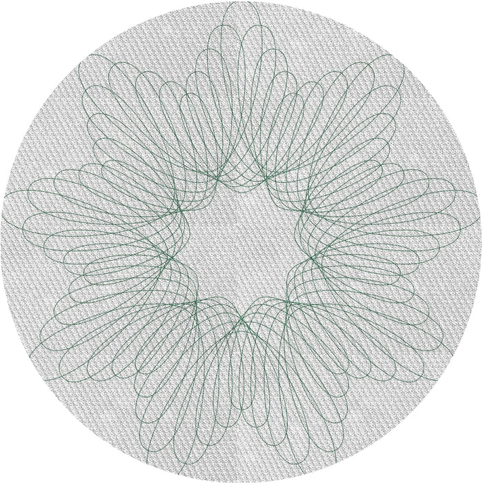 Round Patterned Dark Gray Novelty Rug, pat3356