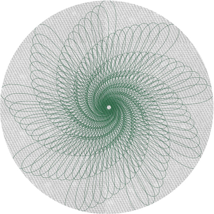 Round Patterned Off-White Novelty Rug, pat3357