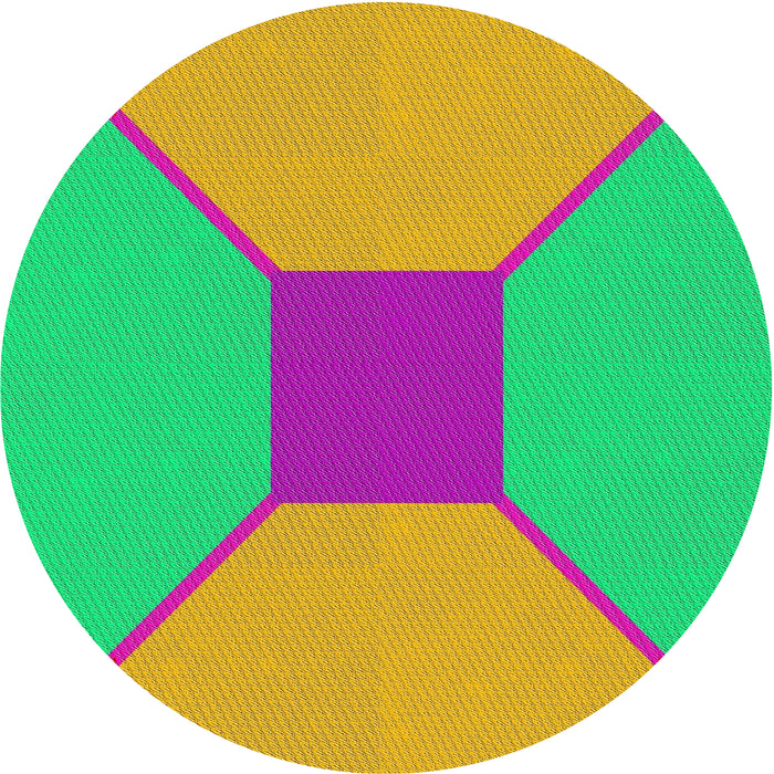 Round Patterned Green Modern Rug, pat3366