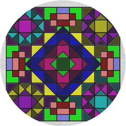Round Patterned Dark Purple Modern Rug, pat3367