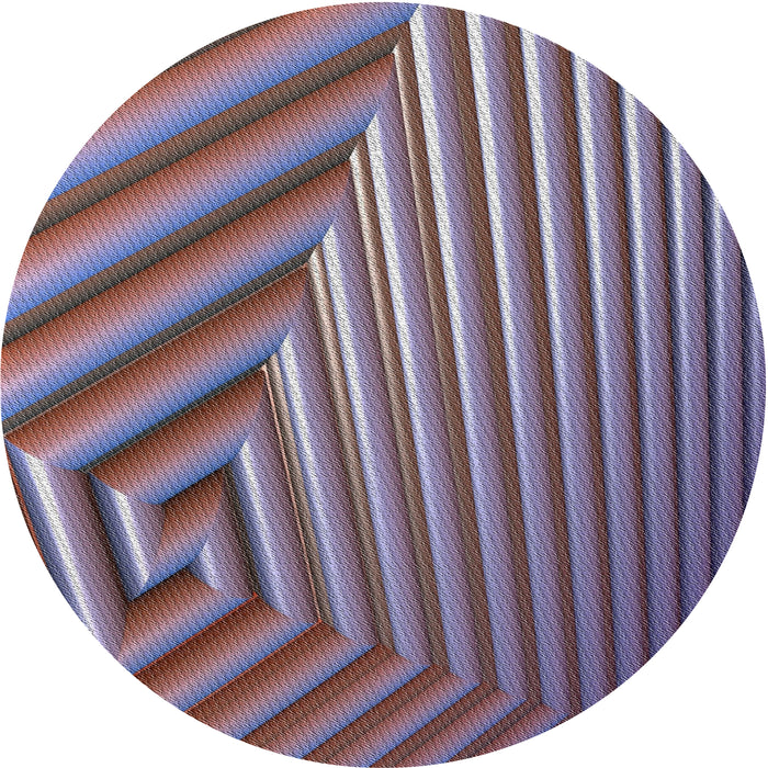 Round Machine Washable Transitional Purple Rug, wshpat3368