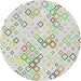 Round Patterned Sage Green Novelty Rug, pat3372